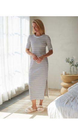 Платье женское кокосовый-т.синий