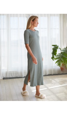 Платье женское оливковый-белый