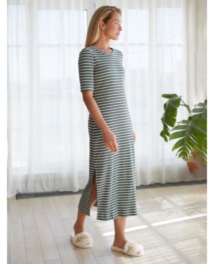 Платье женское оливковый-белый