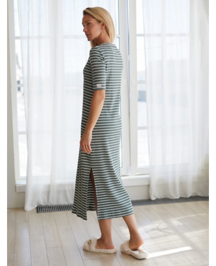 Платье женское оливковый-белый