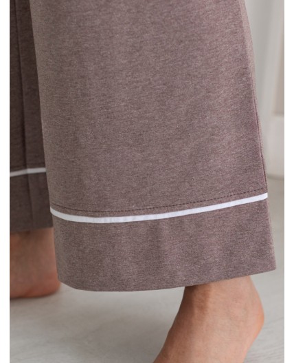 Брюки домашние женские т.кофейный меланж