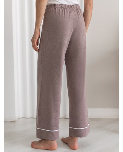 Брюки домашние женские т.кофейный меланж