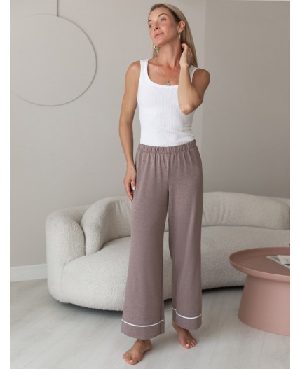 Брюки домашние женские т.кофейный меланж