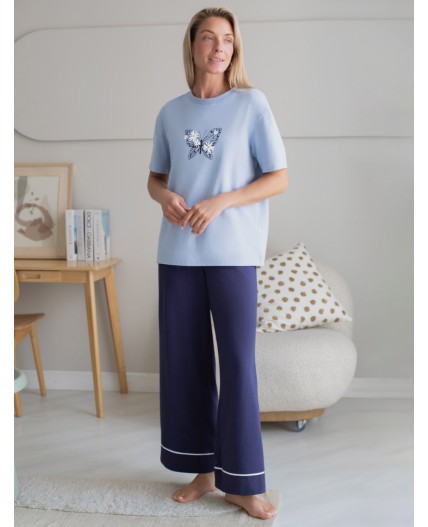 Брюки домашние женские т.синий