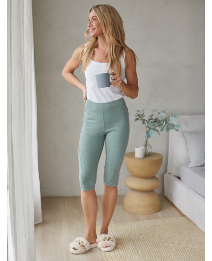 Капри женские оливковый меланж