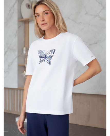 Футболка женская белый_бабочка