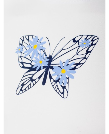 Футболка женская белый_бабочка