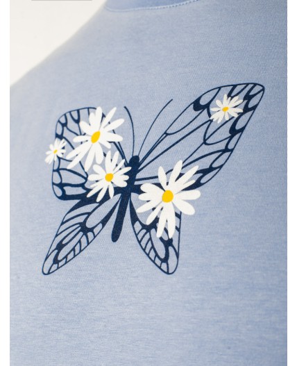 Футболка женская голубой_бабочка