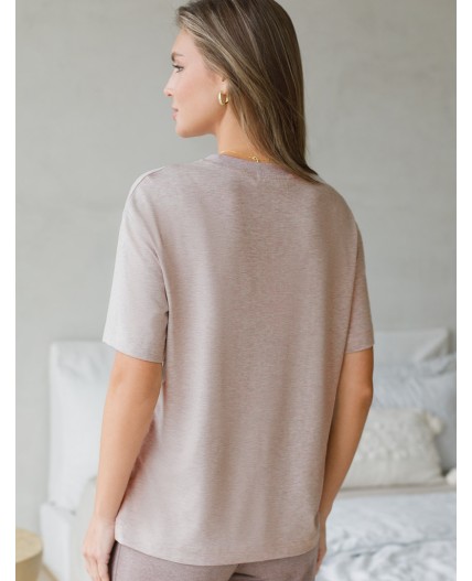 Футболка женская кофейный меланж_smile