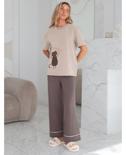 Футболка женская кофейный меланж_smile