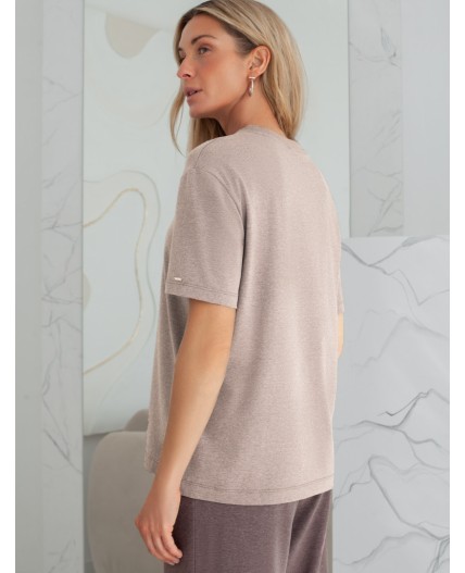 Футболка женская кофейный меланж_клубника