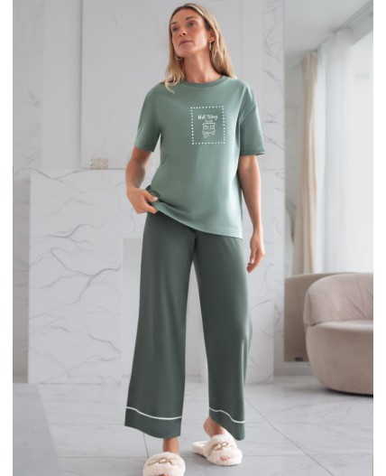 Футболка женская св.оливковый_not today