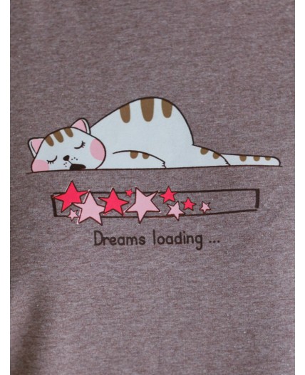 Футболка женская т.кофейный меланж_dreams loading