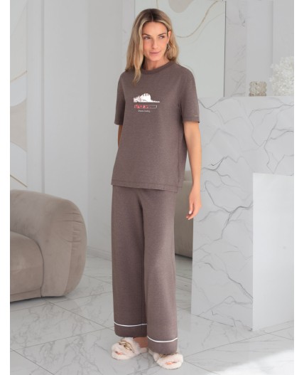 Футболка женская т.кофейный меланж_dreams loading