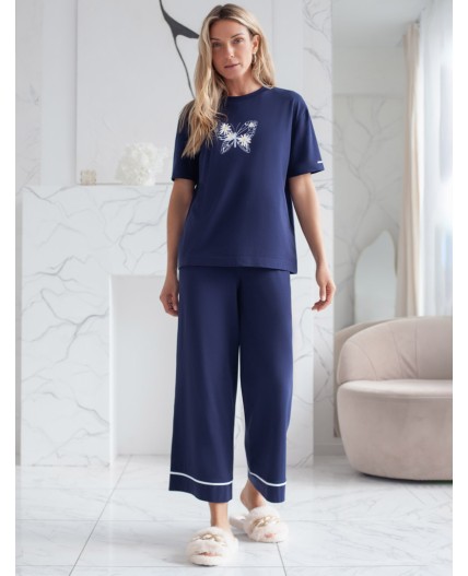 Футболка женская т.синий_бабочка