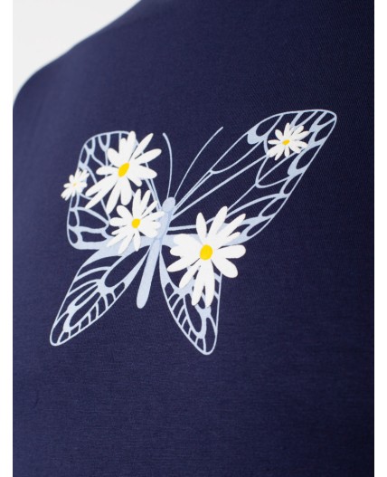 Футболка женская т.синий_бабочка