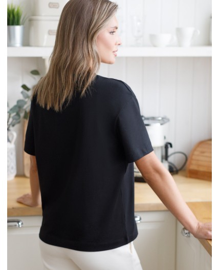 Футболка женская черный_клубника