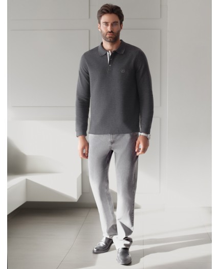 Джемпер мужской т.серый меланж
