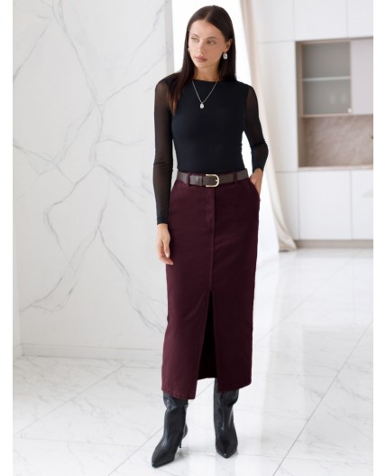 Юбка женская бургунди