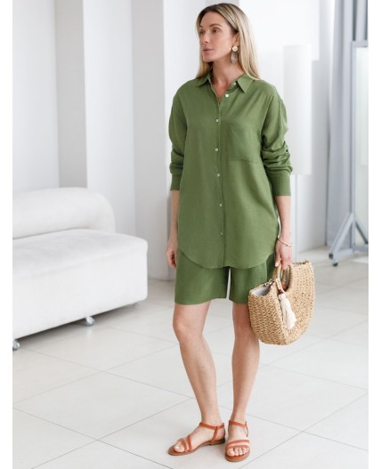 Блузка женская натуральный зеленый