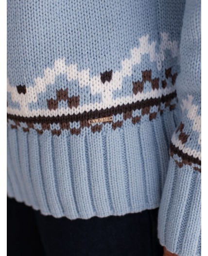 Свитер женский голубой меланж