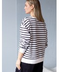 Джемпер женский белый-т.синий полоса