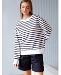 Джемпер женский белый-т.синий полоса