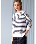 Джемпер женский белый-т.синий полоса