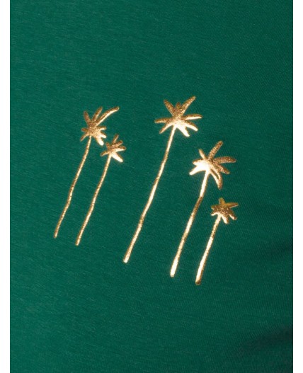 Футболка женская зеленый_пальмы