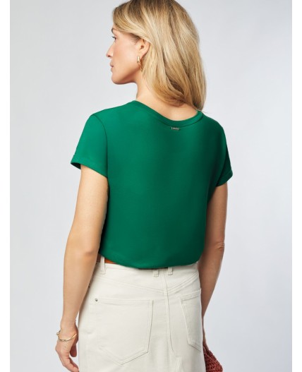 Футболка женская зеленый_пальмы