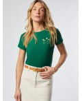 Футболка женская зеленый_пальмы