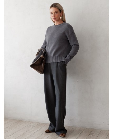 Брюки женские серый меланж