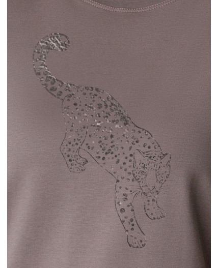 Футболка женская кофе_леопард