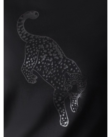 Футболка женская черный_леопард