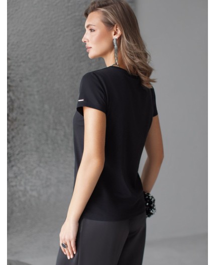 Футболка женская черный_леопард