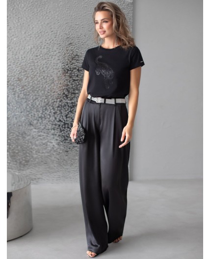 Футболка женская черный_леопард