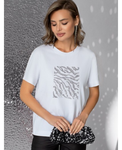 Футболка женская белый_зебра