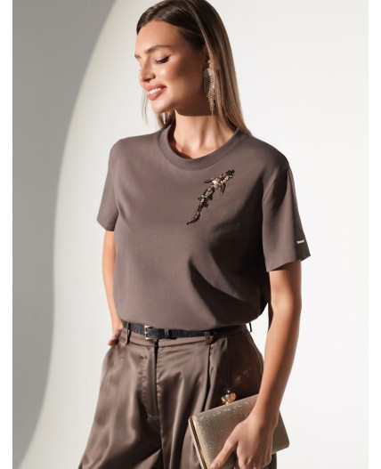 Футболка женская кофе_рыба