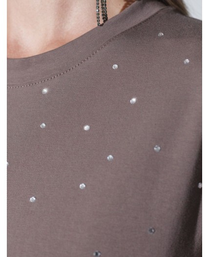 Футболка женская кофе_стразы