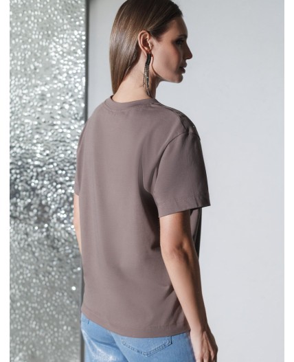 Футболка женская кофе_стразы