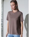 Футболка женская кофе_стразы