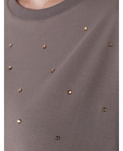 Футболка женская кофе_стразы