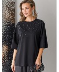 Футболка женская черный_пайетки