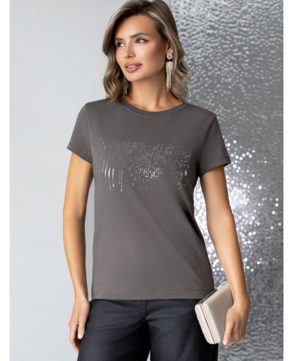 Футболка женская т.серый_дождь