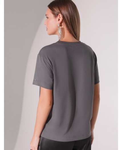 Футболка женская т.серый_рыба