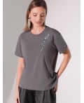 Футболка женская т.серый_рыба