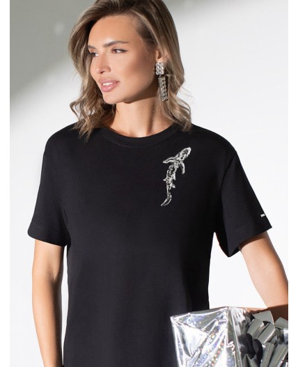 Футболка женская черный_рыба