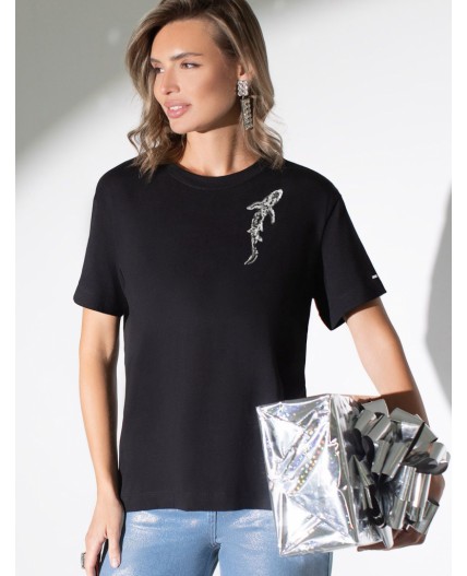 Футболка женская черный_рыба