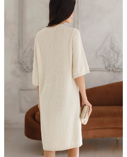 Платье вязаное женское бежевый