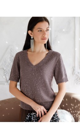 Джемпер женский кофейный